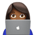 👩🏾‍💻 woman technologist: medium-dark skin tone display on Apple